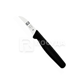 Нож L=6 см, изогнутый для чистки овощей с черной рукояткой, «JUNIOR», ICEL