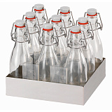 Поднос 20,6x20,6 см, H=19,5 см, с 9 бутылками по 200 мл для подставки 23х23 см, «RAISER», Frilich