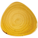 Тарелка 31,1 см, без борта треугольная, цв.желтый, «Stonecast Mustard Seed Yellow», Churchill