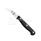 Нож L=6 см, изогнутый для чистки овощей с черной рукояткой, «TECHNIK», ICEL