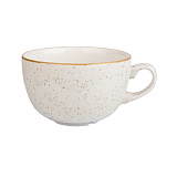 Чашка 340 мл, Cappuccino, цв.белый с серыми крапинками, «Stonecast Barley White», Churchill