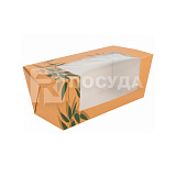 Коробка 18х7,7 см, Н=7,7 см, картонная, для сэндвича с окном, Garcia de Pou