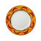 Тарелка D=20,3 см, мелкая, цв.белый с желтым, красным и зеленым, «Salsa», Churchill
