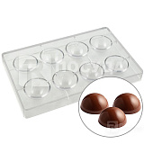 Форма 27,5x13,5 см, для шоколада из 8 ячеек по 3,2*1,6 см, «Полусфера», P.L.Proff Cuisine
