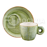 Чашка 70 мл, с блюдцем D=12 см, зеленая Espresso, «AURA Theraphy», Bonna