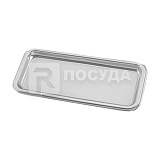 Поднос 16х35 см, пластиковый, серебряный ПЭТ, Garcia de Pou