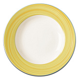 Тарелка глубокая D=23 см, круглая с желтым бортом «Bahamas 2», RAK Porcelain