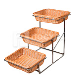 Подставка фуршетная 3 яруса (для корзин) нерж. + 2 корзины 30х25х8см P.L.Proff Cuisine