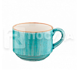 Чашка чайная 180мл штабелир., цв.голубой «AURA Aqua» Bonna (кр6) фарфор Banquet