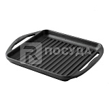 Сковорода-гриль 24x24см чугун, с 2-мя ручками, цв.черный LAVA