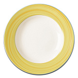 Тарелка D=21 см, круглая с желтым бортом «Bahamas 2», RAK Porcelain