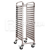 Тележка-шпилька 47x62 см, Н=173,5 см, для 15 противней 40*60 см, на колесиках с фиксатором, NoBrand