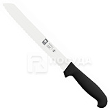 Нож L=25 см, хлебный с черной рукояткой, «PRACTICA», ICEL