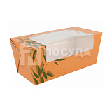 Коробка 20,5х9 см, Н=9 см, картонная, для сэндвича с окном, Garcia de Pou